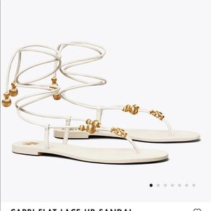Tory Burch  Laceup sandals, White